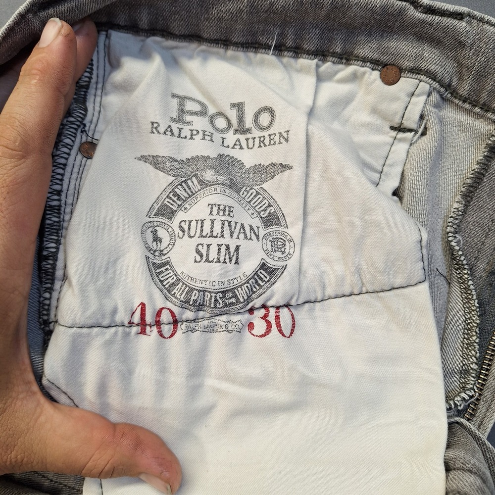 Polo Ralph Lauren Sullivan Slim Gray Denim Jeans Mens 40x30 Preppy casual - Picture 7 of 10